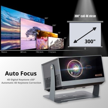 PROJEKTOR RZUTNIK LED ANDROID PRZENOŚNY Mirai Optics CINEMA HD 4K FULL HD