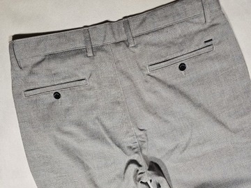 TOP SECRET spodnie w kratkę szare casual W33 86cm