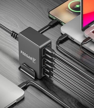 Feegar Tower PRO 140W 6x USB Type C зарядное устройство