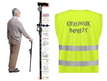 LASKA Z DZWONKIEM KAMIZELKA ODBLASKOWA KIEROWNIK IMPREZY URODZINY CHŁOPAKA