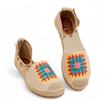 BEŻOWE ESPADRYLE Z HAFTEM DAMSKIE FILLIN 41