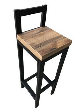 Solidny HOKER metalowy taboret 60 cm KRZESŁO MEBEL ZŁOŻONY DĄB HUNTON