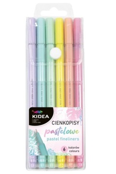 CIENKOPISY PASTELOWE 6 KOLORÓW KIDEA DŁUGOPISY
