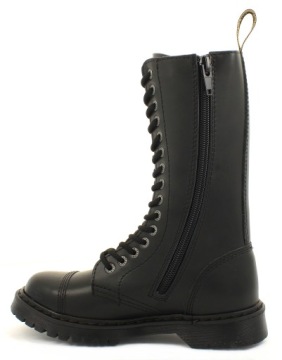 ЧЕРНЫЕ СТАЛЬНЫЕ БОТИНКИ НА МОЛНИИ НА 15 ОТВЕРСТИЙ 135/AL-CZ/Z/B 36