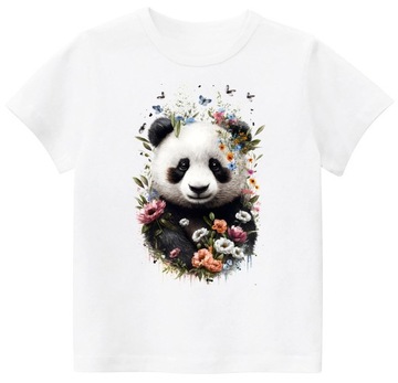 Koszulka T-shirt dziewczęcy Panda do przedszkola szkoły r. 128