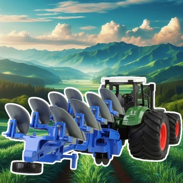 БОЛЬШОЙ ТРАКТОР ТРАКТОРНАЯ СЕЛЬСКОХОЗЯЙСТВЕННАЯ МАШИНА С ПЛУГОМ ПОДВИЖНЫЕ ЭЛЕМЕНТЫ КОЛЕСА XXXL