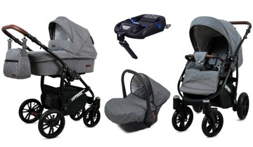 Wózek 4w1 dziecięcy BabyLux Optimal + baza Isofix