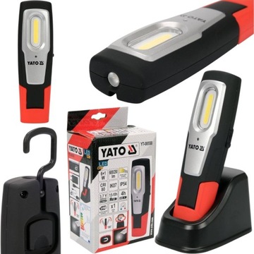 LAMPA WARSZTATOWA LATARKA AKUMULATOROWA LED COB 6+1 W MAGNES HACZYK YATO