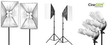 Комплект освещения 2x SOFTBOX 2x штатив 8X ЛАМПОЧКА