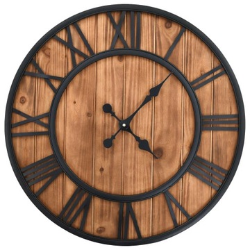Zegar z mechanizmem kwarcowym, drewno i metal, 60