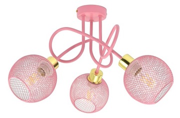 LAMPA ŻYRANDOL RÓŻOWA DO POKOJU DZIECKA DZIEWCZYNKI SUFITOWA WISZĄCA LOFT