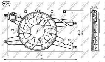 NRF 47757 VENTILÁTOR CHLAZENÍ MOTORU