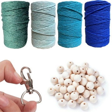 ZESTAW DO ROBIENIA BRELOKÓW MAKRAMY sznurek - 2mm