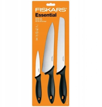 Набор из 3 кухонных ножей FISKARS для хлеба, овощей, мяса
