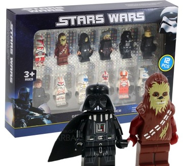 KLOCKI mini FIGURKI STARS WARS Vader 12 sztuk MINIFIGURKI + AKCESORIA