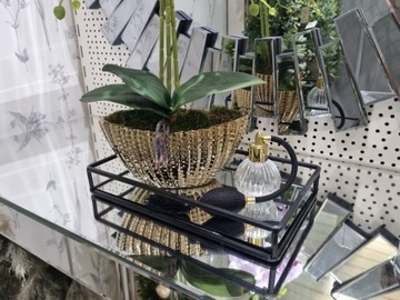 TACA PATERA LUSTRZANA DO SALONU ŁAZIENKI NA SŁODKI STÓŁ HLW8289S CZARNA