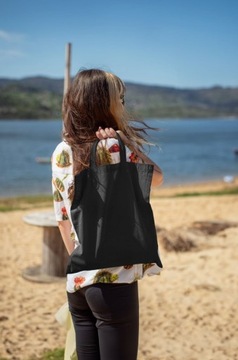 Torebka bawełniana CZARNA 145g na zakupy