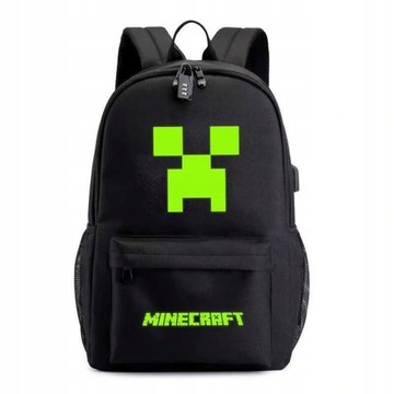 Minecraft plecak szkolny dla dzieci z luminous