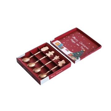 Creative Christmas Steel Spoon Tableware Set Dessert Ice Cream Coffee