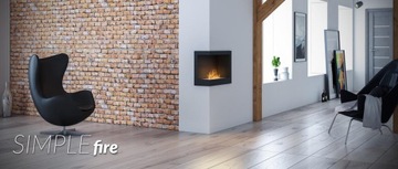 Biokominek do zabudowy narożny lewy 60 cm Corner L 600 Simplefire