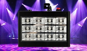 СТРОБОСКОП 12 СВЕТОДИОДОВ МОЩНЫЙ БЕЛЫЙ СВЕТ ДИСКОТЕЧНЫЙ РЕФЛЕКТОР ЗВУКОВОЙ ДАТЧИК