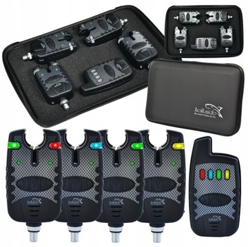 Zestaw 4x Sygnalizator brań Centralka czujnik brań