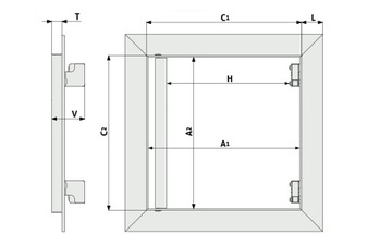 Ревизионная заслонка на петлях Ревизионная ДЛЯ СТЕНА 80x80 800x800 ЗАКЛЕПКА