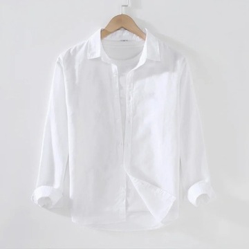 Summer Linen Cotton Vintage Tops Shirts Men Cotton