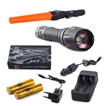 Latarka taktyczna BAILONG 8668 LED Cree XM-L3 akumulatorowa z ładowarkami