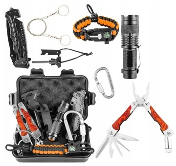 ZESTAW SURVIVAL WOJSKOWY TAKTYCZNY NÓZ Multitool