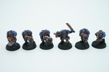 Warhammer 40k Space Marines Scouts zestaw 6 pomalowanych figurek plastik