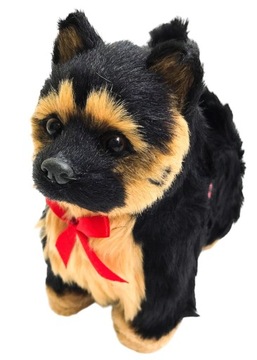 Интерактивная собака на батарейках, гуляет, лает, черный волкодав