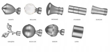ОДИНАРНЫЙ КАРДИН 180 СМ 25 ММ БЕСШУМНЫЕ КОЛЬЦА 3 ЦВЕТА НА ВЫБОР КОНЦОВ RENA
