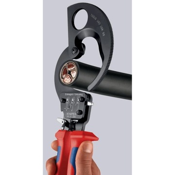 KNIPEX 95 31 280 Ножницы для кабеля с храповым механизмом