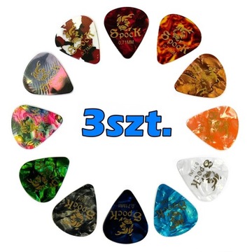 KOSTKA GITAROWA PIÓRKO DO GITARY 0.71mm KOSTKI GITAROWE 3 SZTUKI MIX