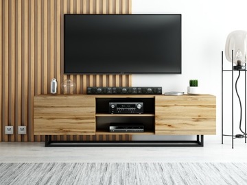 ШКАФ ДЛЯ ТЕЛЕВИЗОРА LOFT 160 WOTAN MAT ЧЕРНЫЙ ВЫСОКИЙ КАРКАС