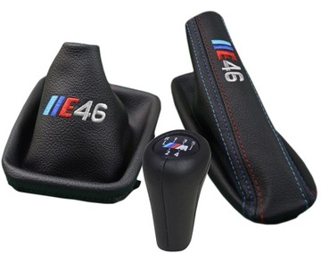 BMW E46 1998-2007 Gałka Zmiany Biegów + Mieszki Komplet Hafty M-Pakiet