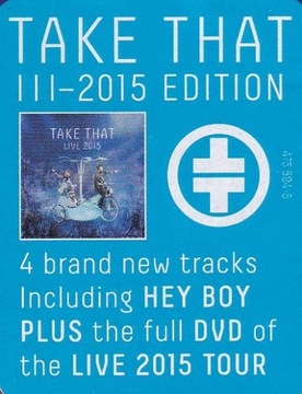 TAKE THAT III 2015 EDITION 1CD 1DVD LIVE TOUR LIM.
