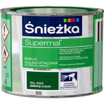ŚNIEŻKA SUPERMAL FARBA OLEJNO-FTALOWA ZIELONY 0,2L