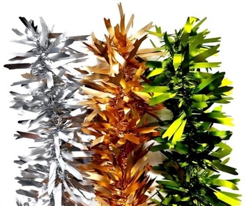 ЦЕПЬ ДЛЯ РОЖДЕСТВЕНСКОЙ ЕЛКИ СЕРЕБРЯНАЯ МЕТАЛЛИЧЕСКАЯ ПЛОТНАЯ ЕЛОЧНАЯ ГИРЛЯНДИЯ 2М