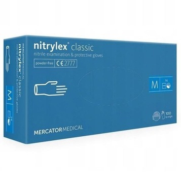 Rękawiczki nitrylowe M Mercator Nitrylex Classic 100szt. niebieskie