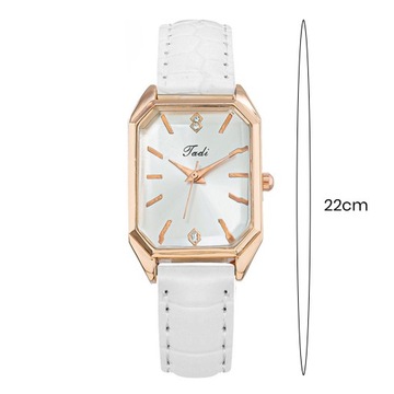 Women Watch Rectangle Dial Faux Leather Strap Quartz