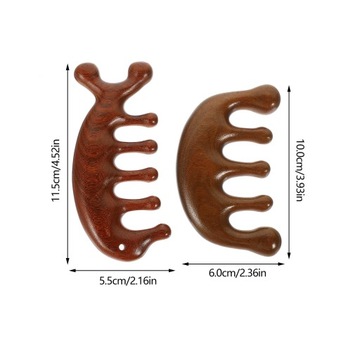 MASAŻ SZYI TWARZY DREWNIANY GRZEBIEŃ 2 SZT