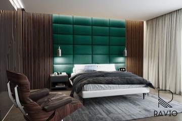 Мягкие стеновые панели, декоративное изголовье, 30х30