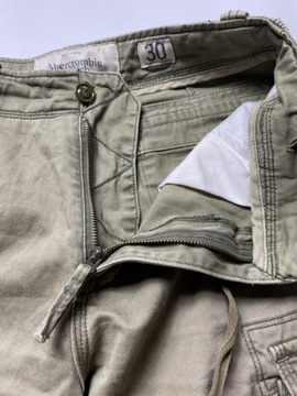 Abercrombie & Fitch A F oryginalne SPODENKI/ BOJÓWKI khaki 6kieszeni W 30