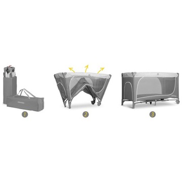 Дорожная кроватка 125х65х78см RK-241 серая детская