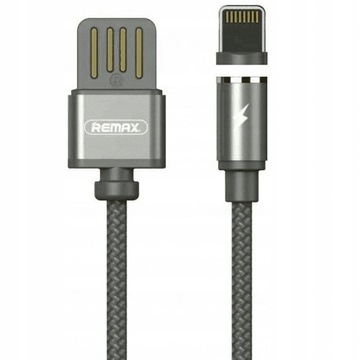 Remax magnetyczny kabel USB Lightning 8pin LED 1m
