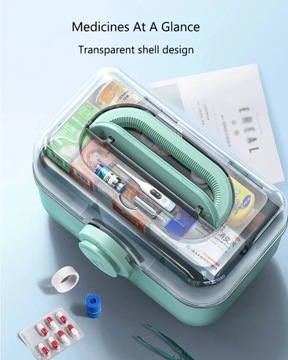 Аптечка первой помощи для лекарств большой емкости, коробка для таблеток, семейная аптека неотложной помощи