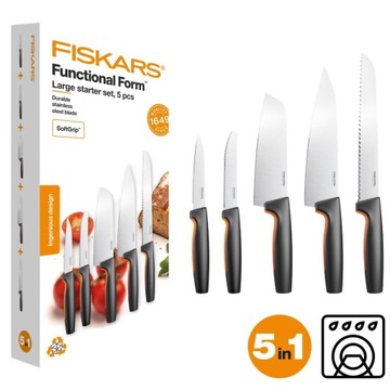 FISKARS FF KOMPLET 5 NOŻY PUDEŁKO STARTER SET