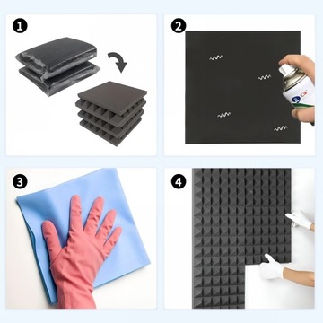 КОВрик АКУСТИЧЕСКИЙ ДЛЯ СТЕН, ТОЛСТАЯ ПАНЕЛЬ КУБИК 50х50 5см